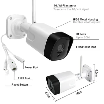 HJT 4G/WIFI IP Camera foto de 5MP cu Două sensuri Audio IR Noapte Viziune Omului de Detectare a Mișcării rezistent la apa Camera CCTV de Exterior Wireless Card TF