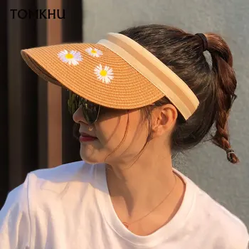 TOMKHU Moda Șapcă de Baseball Topee Viseras De Mujer de Vară 2020 Parasolar Capace de Protecție solară Femei Flori Brodate Denim Capace