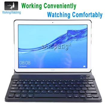 Pentru Huawei MediaPad T5 10 Keyboard Caz 10.1 inch AGS2-W09 AGS2-L09 AGS2-L03 Subțire Tastatură Bluetooth din Piele Acoperi Caz Funda