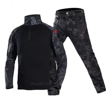 Copii, Uniforme Militare Tactice Maneca Lunga Tricou Pantaloni Seturi De Camuflaj Armata Combat Shirt Airsoft Paintball Haine