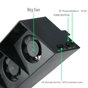 MeterMall Pentru Consola PS4 Cooler Ventilator de Răcire Pentru PS4 USB Extern 5Fan Super-Turbo de Control al Temperaturii Pentru Consola Playstation 4