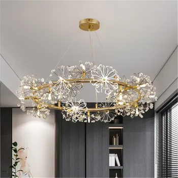 Fier moderne de iluminat din alama candelabre de aur pandantiv lumina ventilador de techo lamparas de techo lampes suspendues