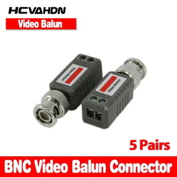 HCVAHDN 10buc/5 Perechi de transport Gratuit CCTV Balun Video Pasiv cablu UTP Transivers BNC CABLU CAT5 CONECTORI