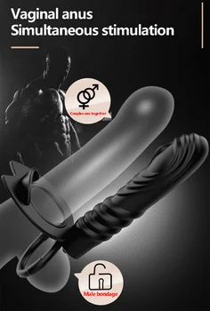 Anal Vibrator Dubla Penetrare femeia patrunde barbatul Penis artificial Vibratoare Anale Butt Plug G Spot Vibrator Intim Adult Jucarii Sexuale pentru Cupluri
