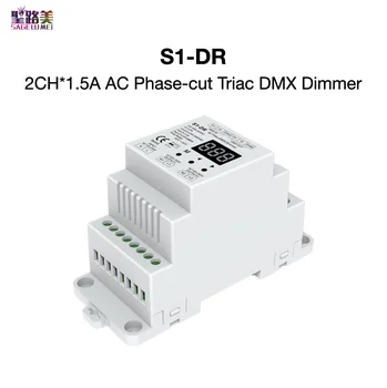 S1-DR. AC Triac DMX Dimmer AC100V-240V Șină DIN 2 Canal 2 CANALE, cu două Canale de Ieșire Silicon DMX512 Controler cu LED-uri