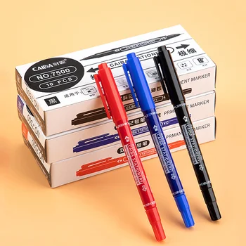 10buc/Lot Ulei Permanent Marker Copii Desen Fineline Pixuri Kit Dual Cap de Linie Fină Pen Pictura Arta Consumabile