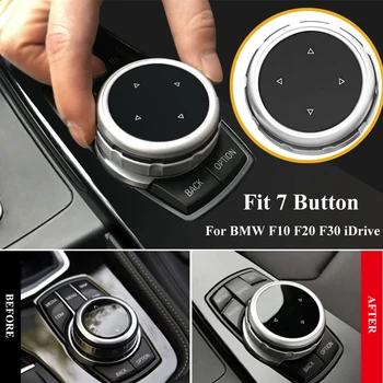 Negru Argintiu Modificat Consola centrală Multimedia Buton de Comandă Buton Ornamente Capac Decor Plastic ABS Decor pentru BMW F10 F2