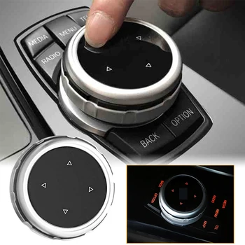 Negru Argintiu Modificat Consola centrală Multimedia Buton de Comandă Buton Ornamente Capac Decor Plastic ABS Decor pentru BMW F10 F2