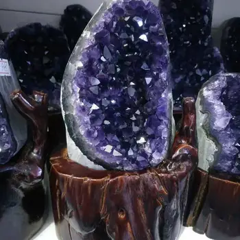 1.1 kg Naturale violet cristal grup naturale Uruguay ametist pestera decor + baza
