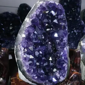 1.1 kg Naturale violet cristal grup naturale Uruguay ametist pestera decor + baza