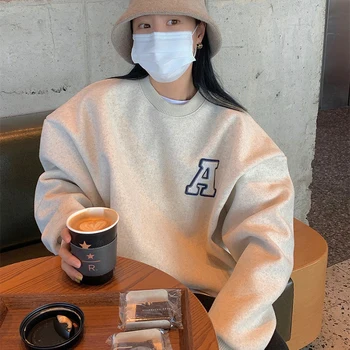 Nomikuma de Cauzalitate Scrisoare de Lână Îngroșa Pulover Tricoul coreean Toamna Iarna Femei Hoodies Maneca Lunga Top Nou Jumperi 6D611