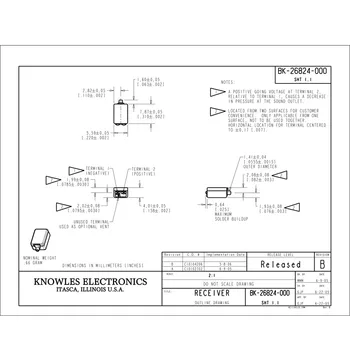 2 buc Knowles Drivere BK-26824 Armătură Echilibrată Driver de Difuzor Receptor pentru In-Ear Monitor IEM Căști