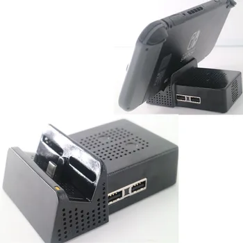 Pentru NS Nintendo Nintend Comutator Portabil DIY Inlocuire Dock Monta Cutie de Caz Suport stativ Cooler w/Tip C/HDMI/USB Jack Incizie