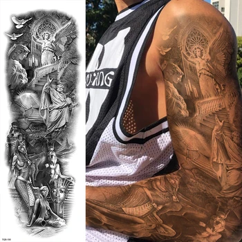 3 buc/lot Complet Brațul Autocolant Tatuaj Temporar rezistent la apa Negru Totem Mari Bratul Tatuaje False Pentru Barbati Femei Body Art Autocolant