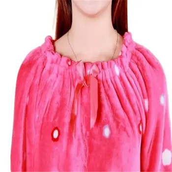Femei pijamale camasi de noapte sleepshirts Toamna și iarna maneca lunga femei plus dimensiune flanel fleece coral Princess femeie
