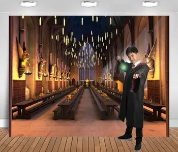 Personalizat Harry Școala de Magie Castelul Cina Fondul Petrecere de Ziua de Fundal pentru Potterl Fundal Fotografie