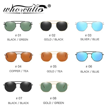CINE CUTIE Vintage Poligon ochelari de Soare Polarizat Bărbați Femei 2020 Designer de Brand Plat Obiectiv Cadru Metalic Ochelari de Soare Cool 3648 Nuante