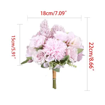 Manual Romantic Flori Artificiale Floare cu fructe de Padure Simulare Buchet
