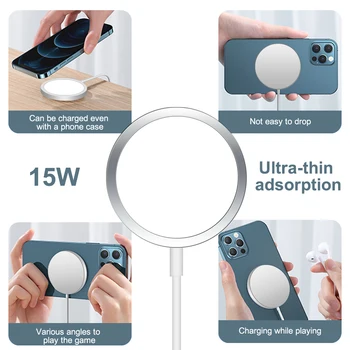 Original 15W Magnetic Wireless Încărcător Pentru iPhone 12 Pro Max Mini Magsafe de Încărcare Pentru Samsung Xiaomi Qi de Încărcare Rapidă USB-C PD