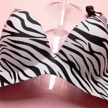 Noi Zebra Dungi femei fără sudură-o singură bucată de sutiene push-up respirabil sexy femeie lenjerie de corp sutiene B C cupa Aduna Sutiene