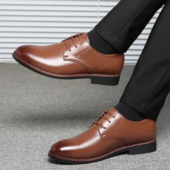 Mazefeng Barbati Brand din Piele Formale Pantofi Dantela-Up Pantofi Oxfords Moda Pantofi Retro Elegant Încălțăminte de Munca Picătură de Transport maritim