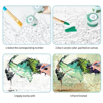 RUOPOTY de Animale Colorate Pictura De Numere Kituri Pentru Adulți HandPainted Diy Încadrată Pe Panza de Casa Dormitor Decor Perete Poza