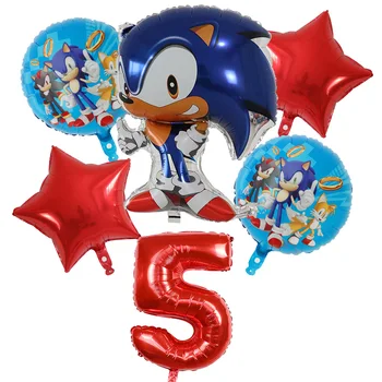 6pcs/lot Ariciul Baloane de Partid Super-Erou Sonic 30inch Numărul Balon Folie Aniversare pentru Copii Petrecere Copil de Dus Decor Globos