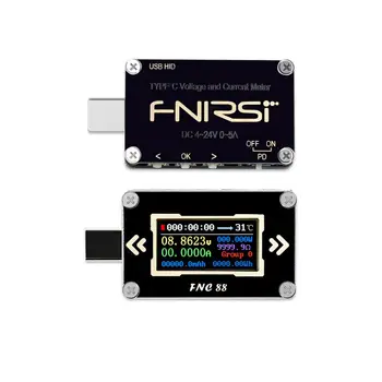 FNC88 de Tip C PD Declanșa Voltmetru Ampermetru Tensiune 2 Mod Curent Metru Tester USB LCD Ecran Color Capacitate de Temperatura Tester