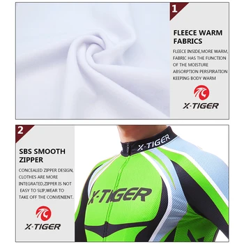 X-Tigru 2020 Pro de Iarna Lână Ciclism Jersey cu Maneca Lunga MTB Biciclete Ciclism Îmbrăcăminte Ține de Cald Bicicleta Haine Pentru Bărbați