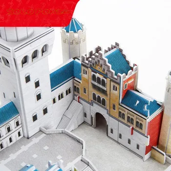 44 cm Construirea Modelului 3D tridimensional de Hârtie de Puzzle Educativ pentru Copii DIY Asamblate Copii cadou castelul neuschwanstein
