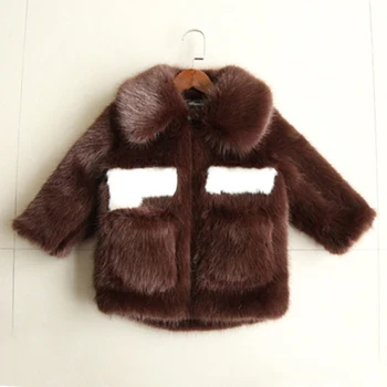 2018 Toamna jacheta de Iarna pentru Copii Baieti Fete Vestă neagră din Imitație de Blană Copii Faux Blana Haina cald Gros cu Haine