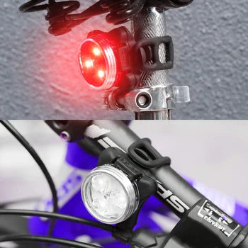 USB Reîncărcabilă Lumini pentru Biciclete Impermeabilă Ciclism Alb Față de Lumina Roșie din Spate Lumina Perfecta pentru Munte Casca de Lumină Lampă de Cap