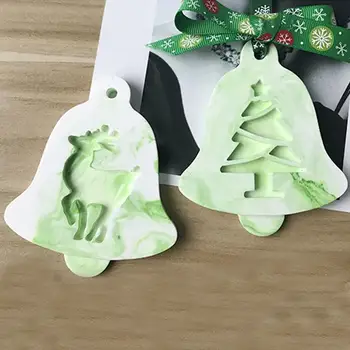 DIY de Clopot de Crăciun Copac Elan Silicon Mucegai Tort Cupcake Partea Fondnat Dantela Matrite Matrite de Ciocolata de Copt