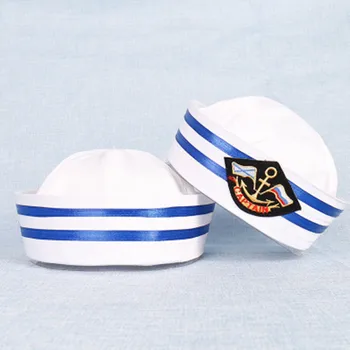 Vintage Adult Copii Căpitanul Alb Pălărie De Marinar Navy Marine Capac Ancora Barca Armata Capace Copii Pălării De Partid Costum Cosplay Costum