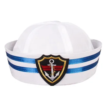 Vintage Adult Copii Căpitanul Alb Pălărie De Marinar Navy Marine Capac Ancora Barca Armata Capace Copii Pălării De Partid Costum Cosplay Costum