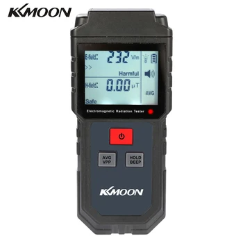KKMOON Portabil Digital LCD Radiații Electromagnetice Tester Electric Câmp Magnetic Dozimetru Detector cu Lumina de Sunet de Alarmă