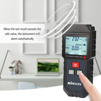 KKMOON Portabil Digital LCD Radiații Electromagnetice Tester Electric Câmp Magnetic Dozimetru Detector cu Lumina de Sunet de Alarmă