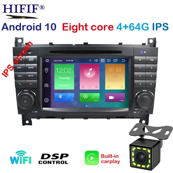 PX5 Android 10 4G 2 DIN DVD Auto GPS Carplay Pentru Mercedes/Benz W203 W209 W219 a-Class A160 C-Class C180 C200 CLK200 radio stereo