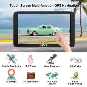 Xgody Auto Navigatie GPS 7 Inch Touch Screen Navigator GPS Camion Parasolar Sat Nav 256M+8G America, Europa, Harta gps-navigatori