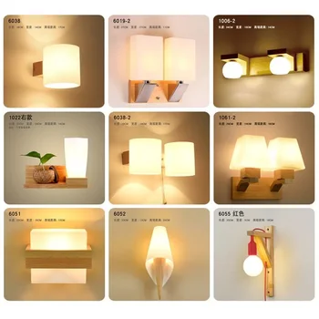 Lemn masiv Lampă de Perete Stil Japonez Living, Sufragerie, Coridor, Culoar de Lumină Creative Dormitor cu LED-uri de iluminat de Perete