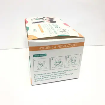 Masca de față mască de unică folosință, desene animate îngroșat cutie de ambalaj pentru copii ambalare de culoare cutie nou Pachet de 50
