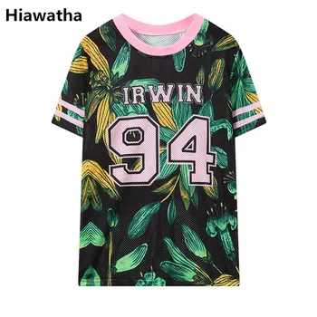 Hiawatha Vara Ochiurilor De Tesatura Tricou 2020 Femei Vrac Cu Maneci Scurte T-Shirt Stil Harajuku Plus Dimensiune Topuri Teuri T3514