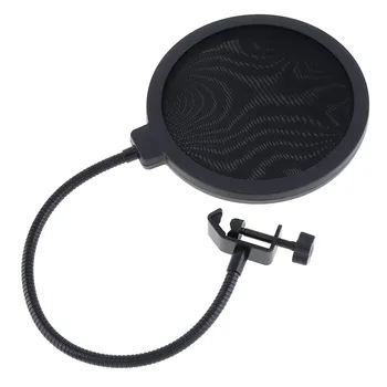 Strat dublu Studio Microfon Flexibil Ecran Vânt Masca Mic Pop-Filtru Scut pentru a Vorbi de Înregistrare Accesorii