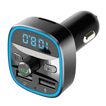 T25 Bluetooth 5.0 Transmițător FM Dual USB Încărcător de MP3 Player, Suport TF Card de Culori Clasice și Simplu Design Durabil