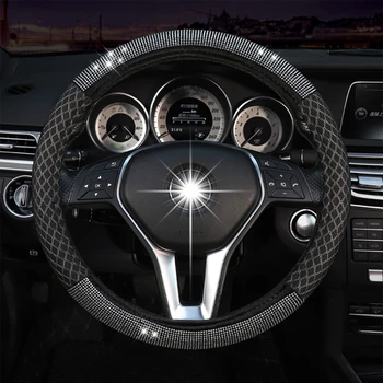 Dimensiune universală Bling Crystal Capac Volan Matase de Gheață volan huse Auto de Interior Accesorii Auto Styling pentru fete