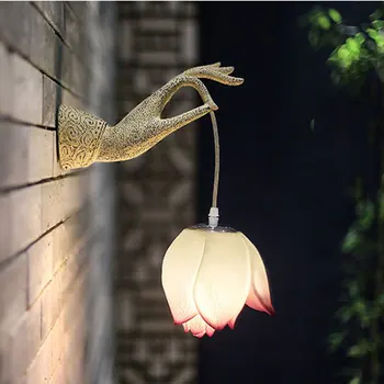 Chineză modernă lotus lampă de perete de artă creativă, hol, coridor la stânga la dreapta mâini lampa decor sutien ceainărie curte de perete de lumină