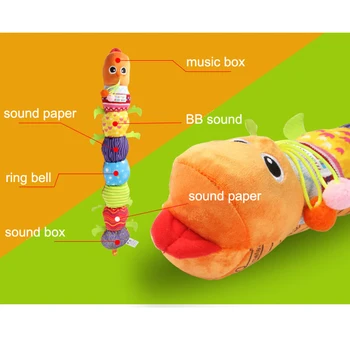 Copii Jucării Muzicale Lucruri Caterpillar Cu Inel De Clopot De Desene Animate Drăguț Animal De Pluș Papusa De Învățare Timpurie Pentru Copii De Învățământ Jucării
