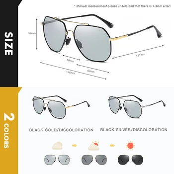 CoolPandas 2020 Fotocromatică Polarizat ochelari de Soare Barbati de Memorie metal Hexagon Retro ochelari de Soare Ochelari de Conducere UV400 Gafas De Sol