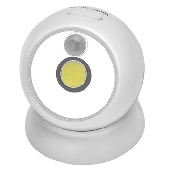 COB LED Senzor de Mișcare PIR, Lumina de Noapte cu Baterii de Urgență a Cabinetului Coridor Dormitor Lampa Lumina alba
