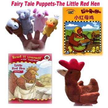 5pcs/set desen Animat de Pluș Marionete Deget Little Red Hen Jucării pentru Copii Deget Păpușă Jucărie Mână Povestiri Papusa pentru Copii